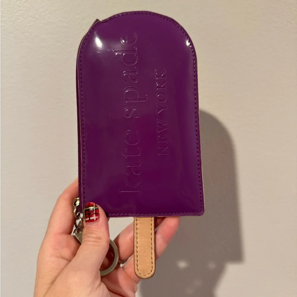 Kate Spade Vintage Purple Popsicle Flavor of the Month Coin Purse Keychain
